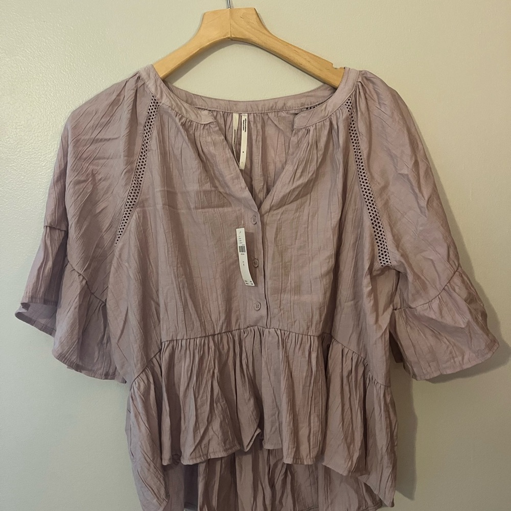 NWT Anthropologie Peplum Women's Mauve/Lavender Blouse Sz M
